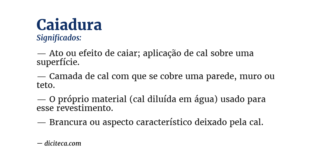 Significado de caiadura