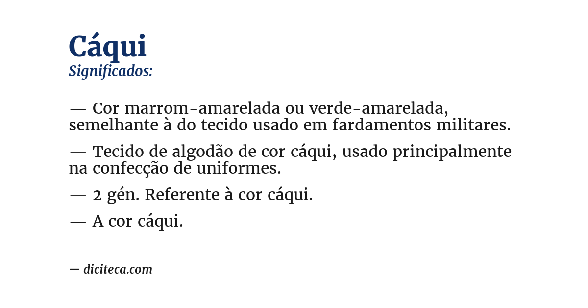 Significado de cáqui