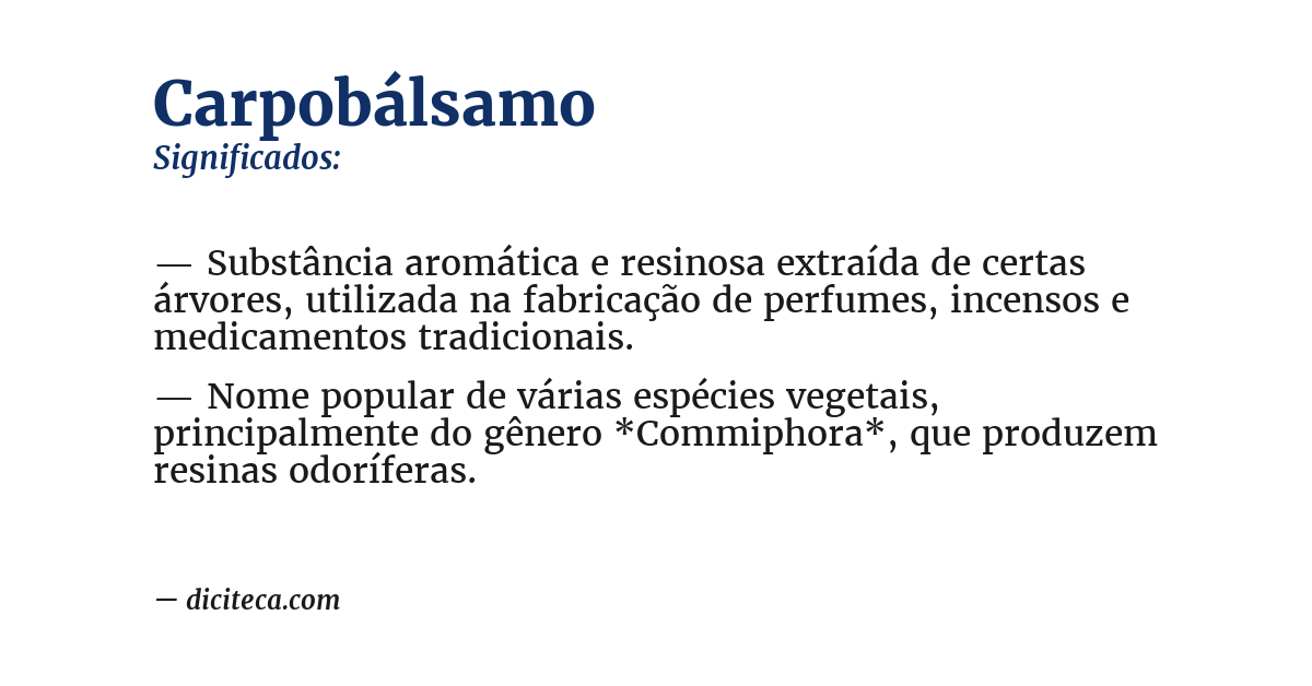 Significado de carpobálsamo