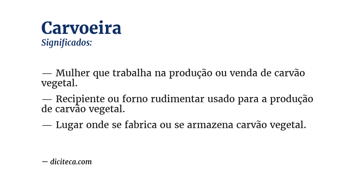 Significado de carvoeira