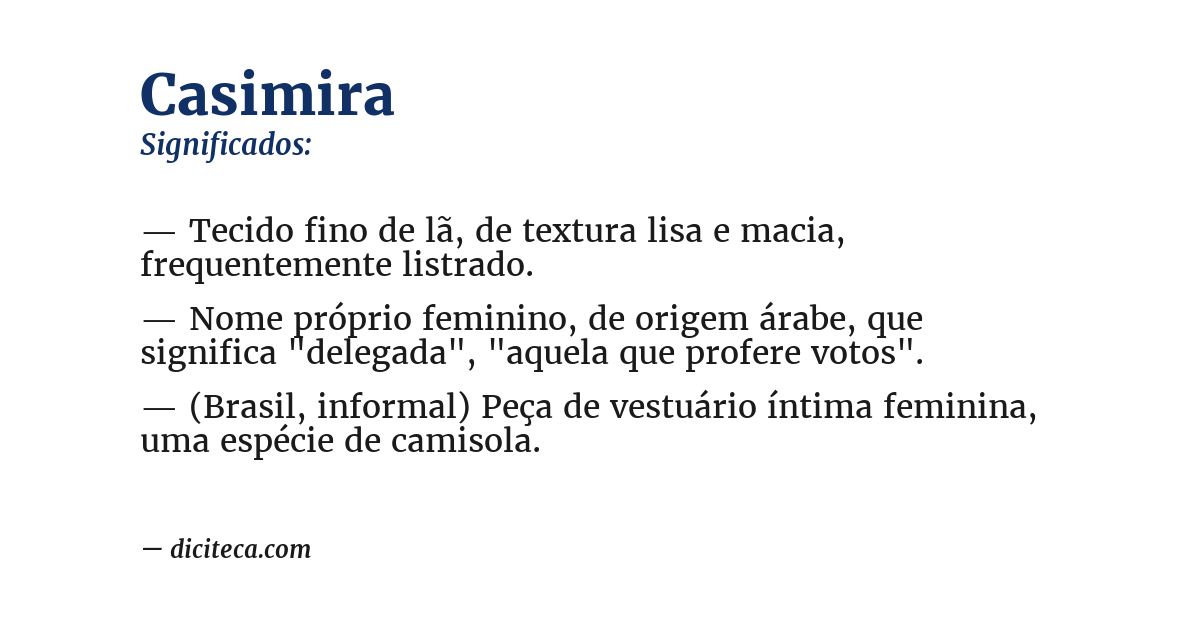 Significado de casimira