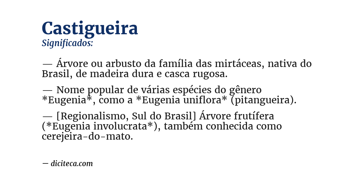 Significado de castigueira