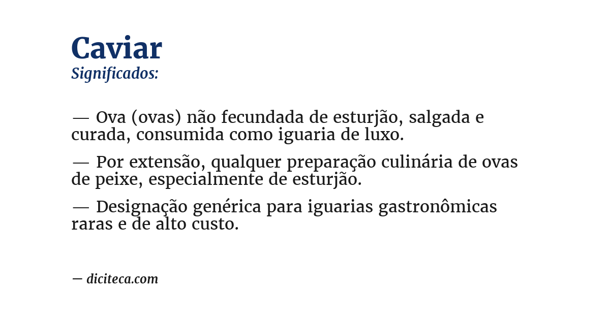 Significado de caviar