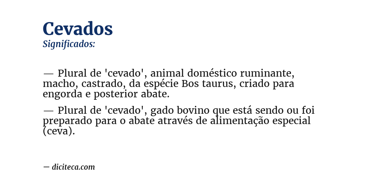 Significado de cevados