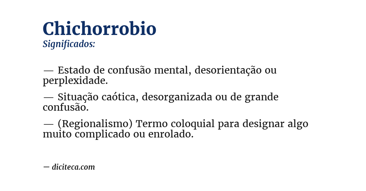 Significado de chichorrobio