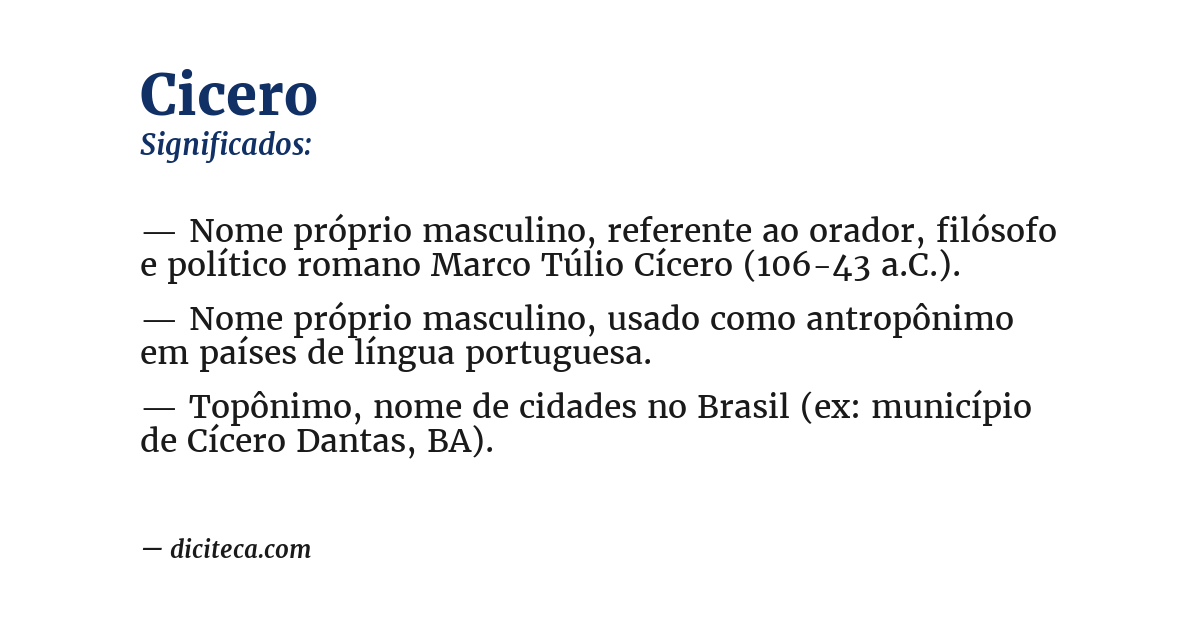 Significado de cicero