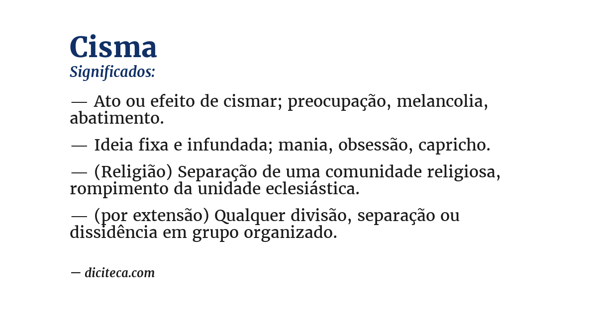 Significado de cisma