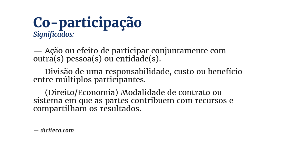 Significado de co-participação