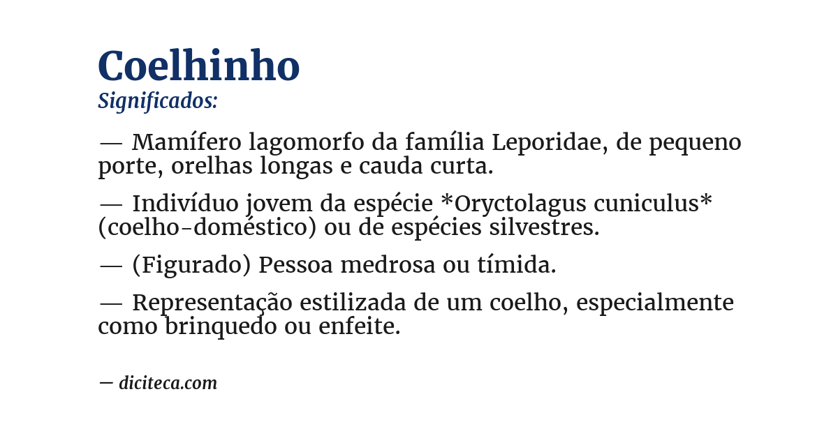 Significado de coelhinho