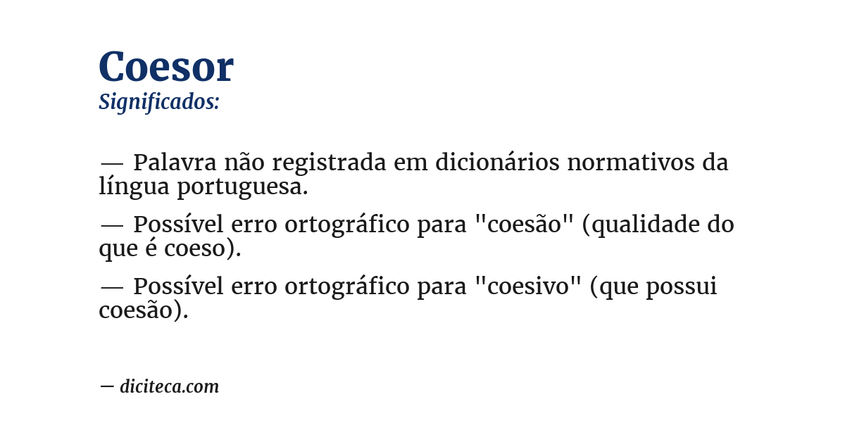 Significado de coesor