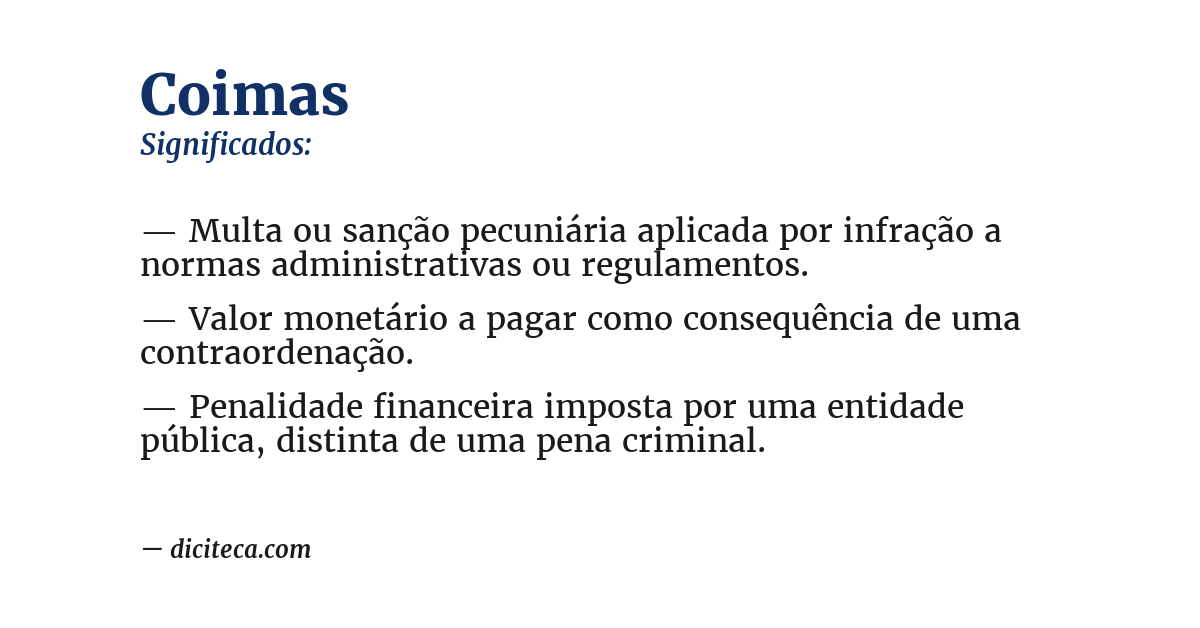 Significado de coimas