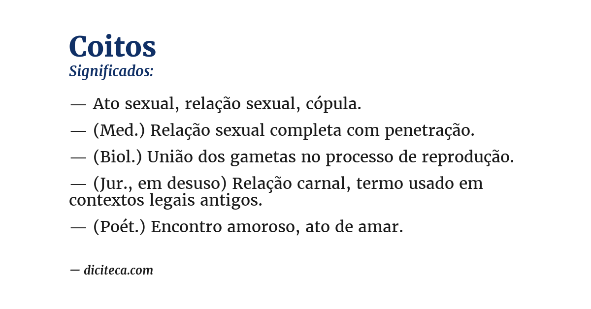 Significado de coitos
