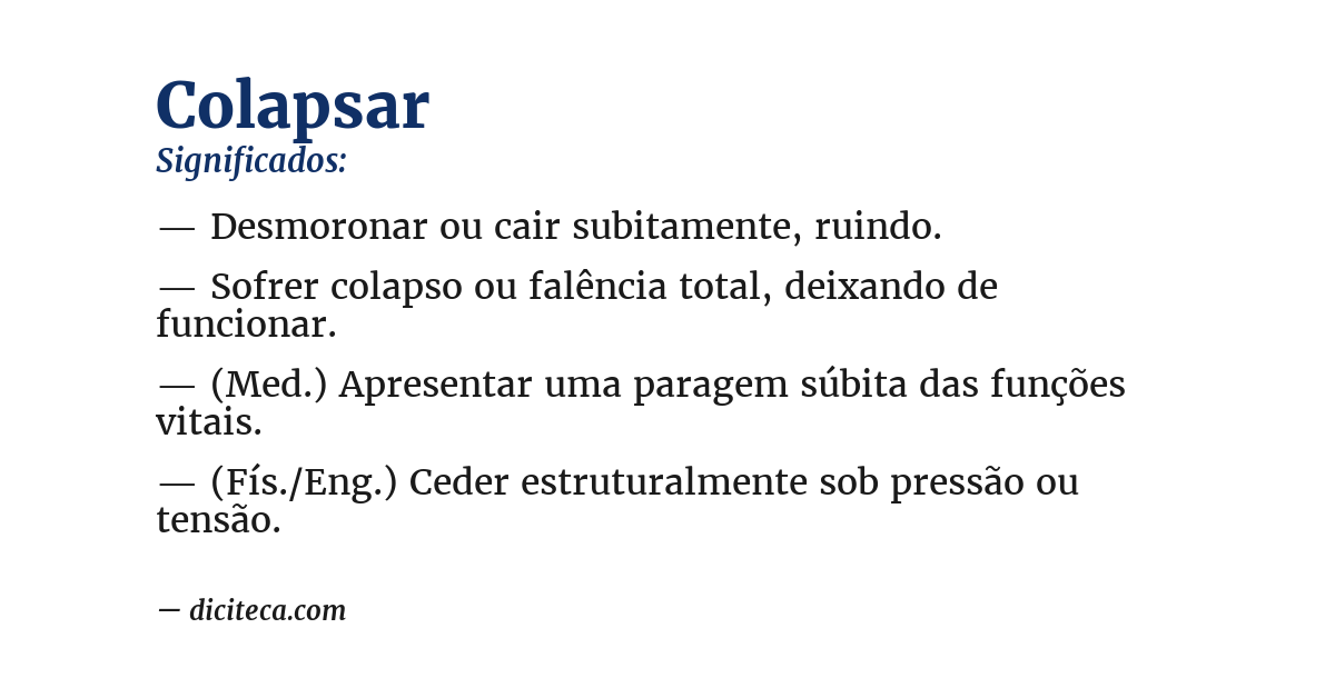 Significado de colapsar