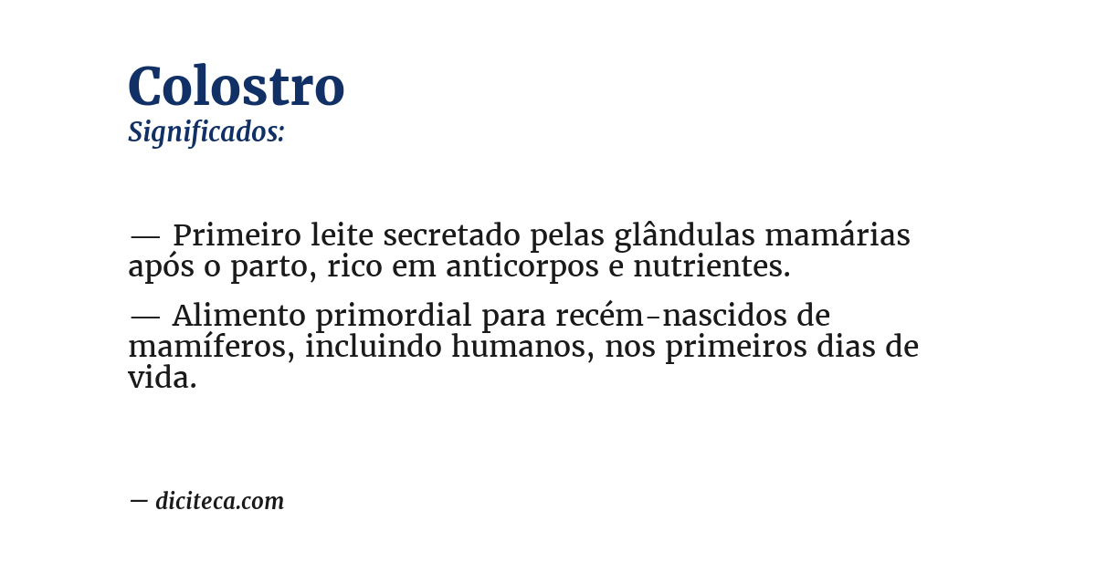 Significado de colostro