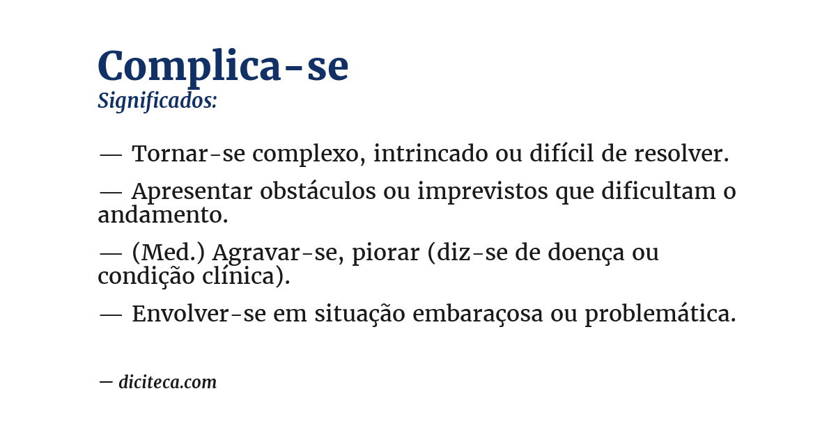Significado de complica-se