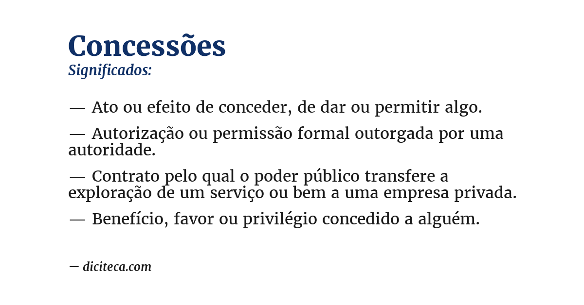Significado de concessões