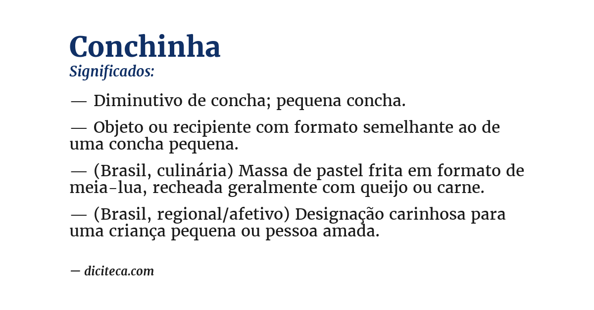 Significado de conchinha