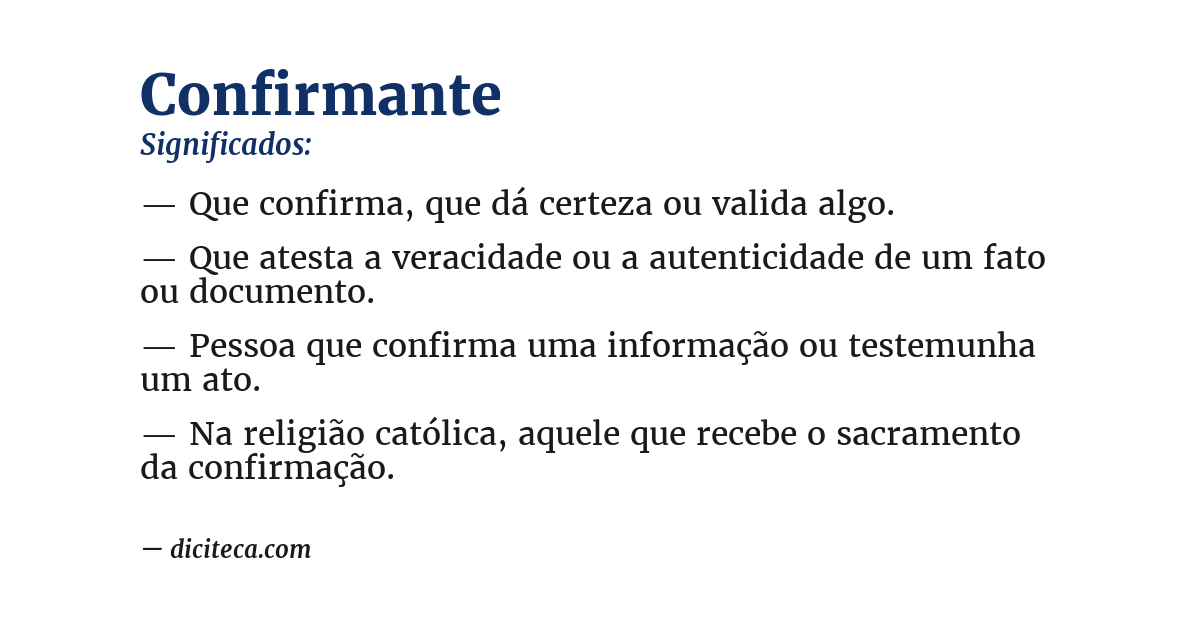 Significado de confirmante