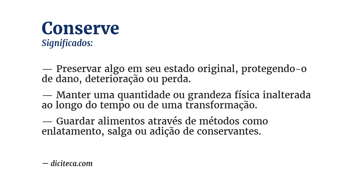 Significado de conserve