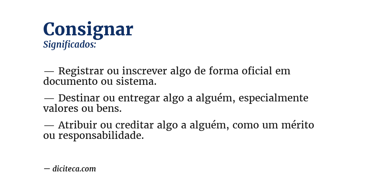 Significado de consignar
