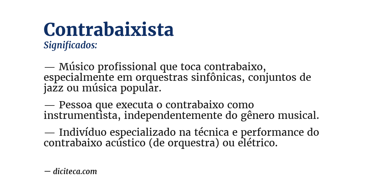 Significado de contrabaixista