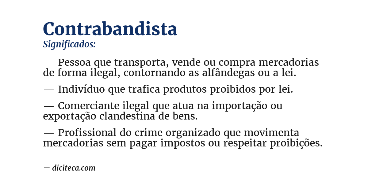Significado de contrabandista