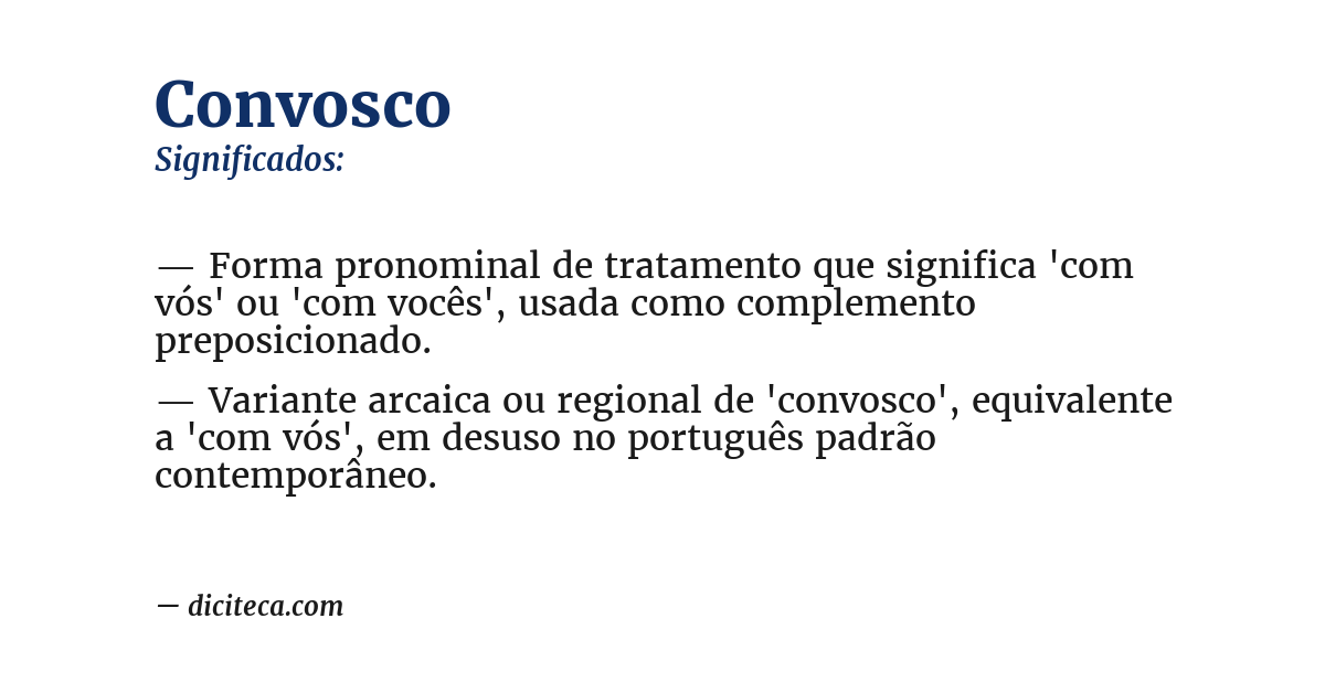 Significado de convosco