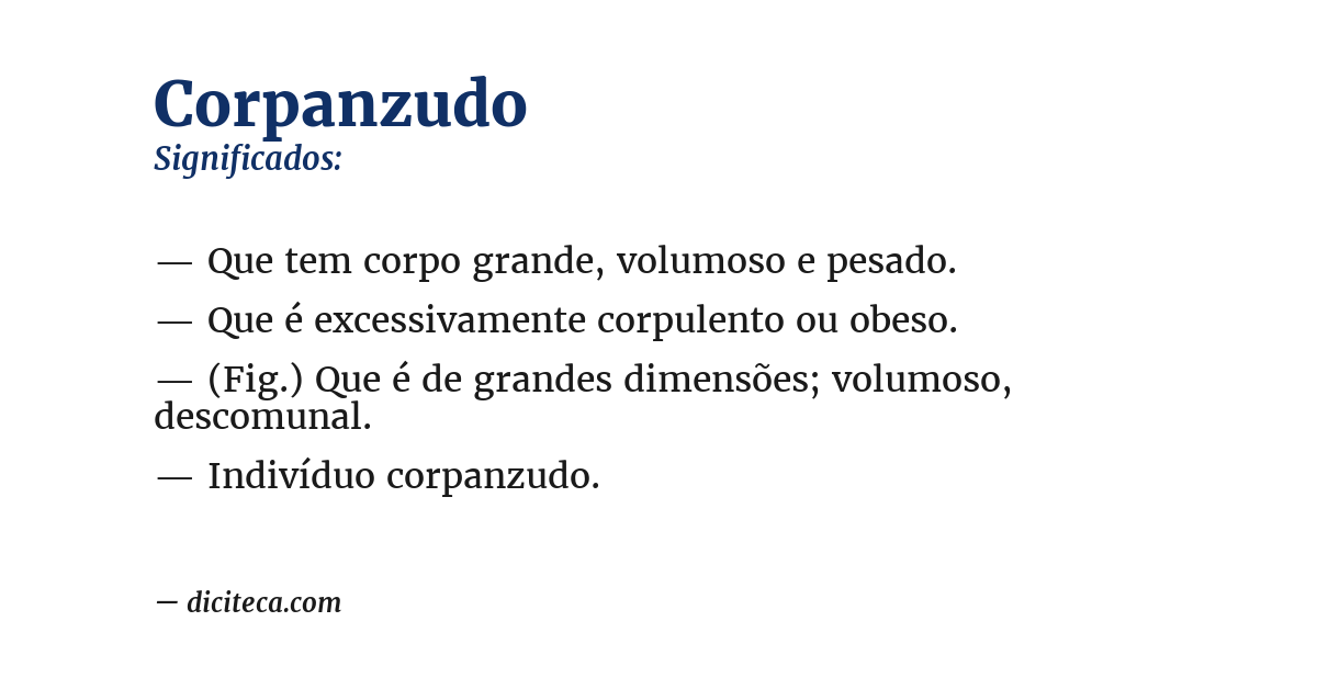 Significado de corpanzudo