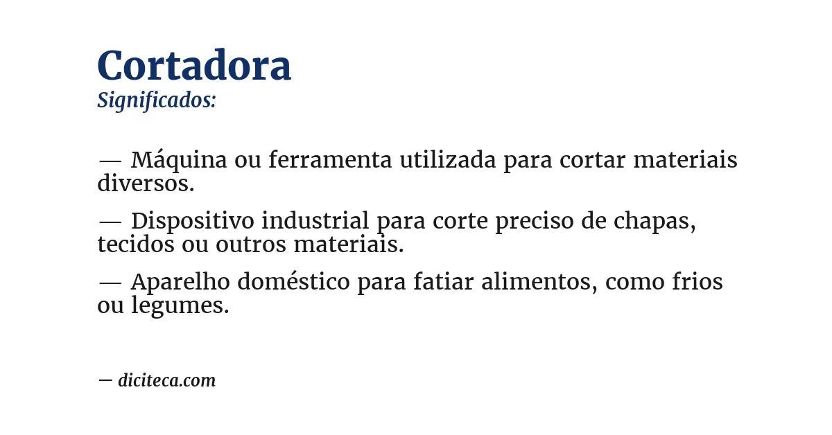 Significado de cortadora