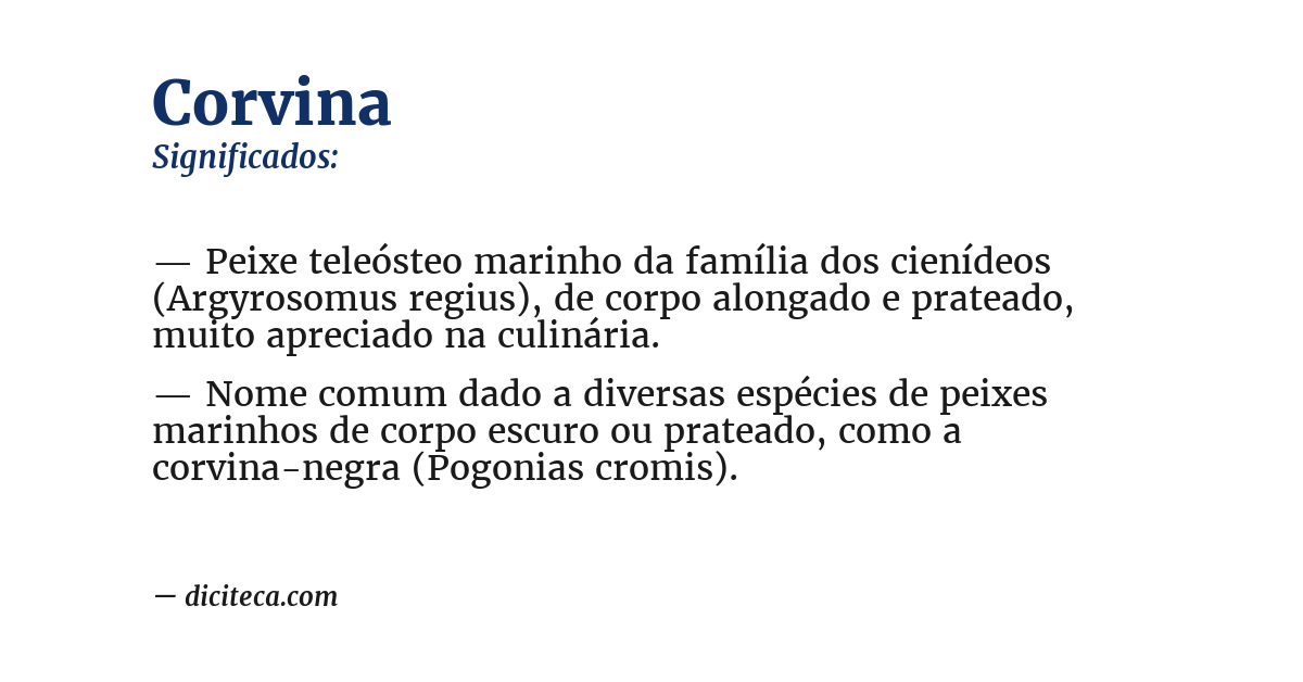 Significado de corvina