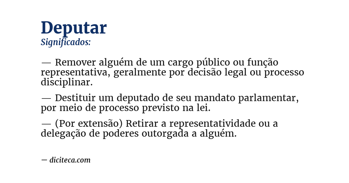 Significado de deputar