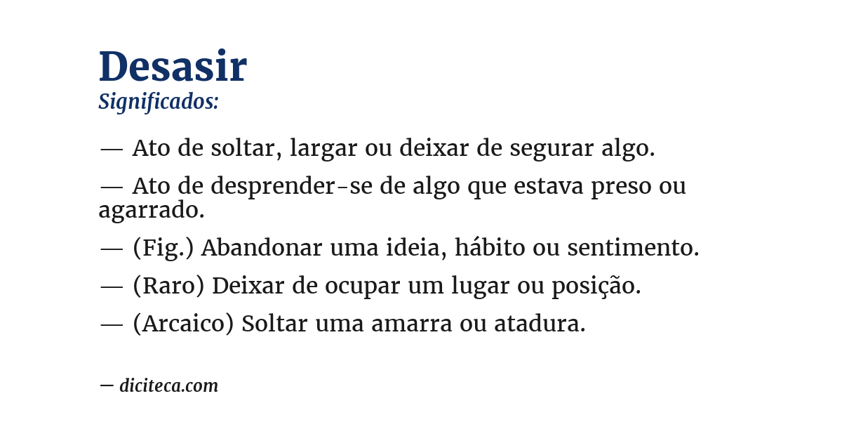 Significado de desasir