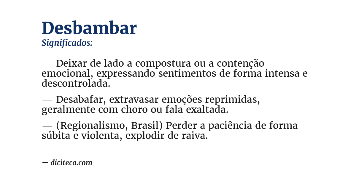 Significado de desbambar