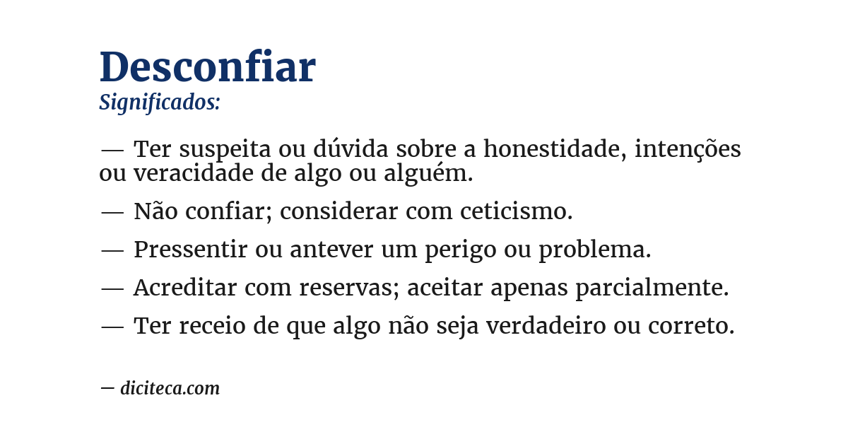 Significado de desconfiar