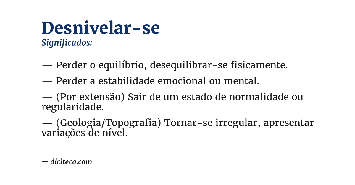 Significado de desnivelar-se