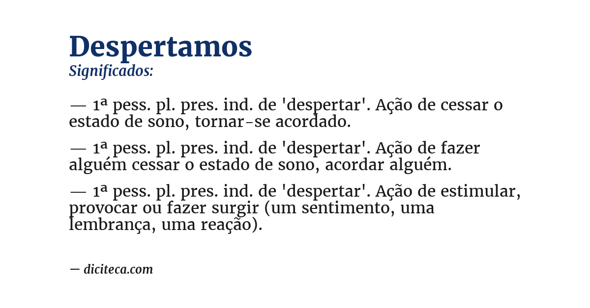 Significado de despertamos