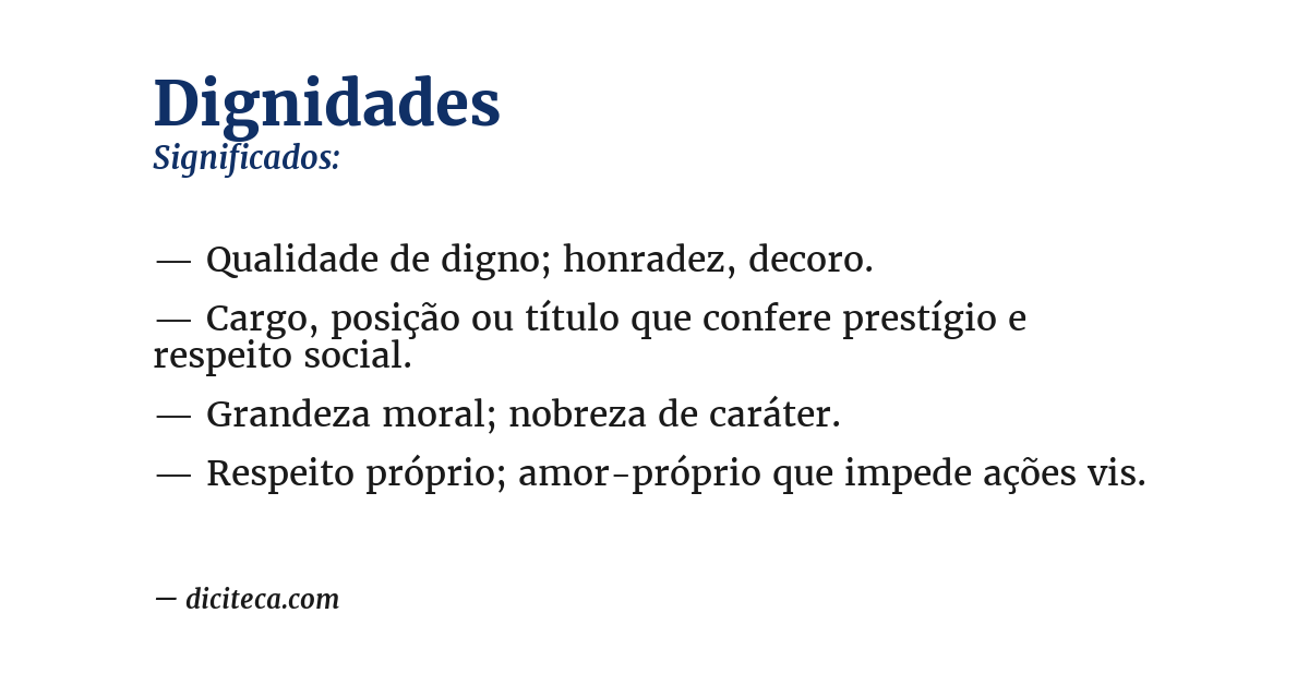 Significado de dignidades