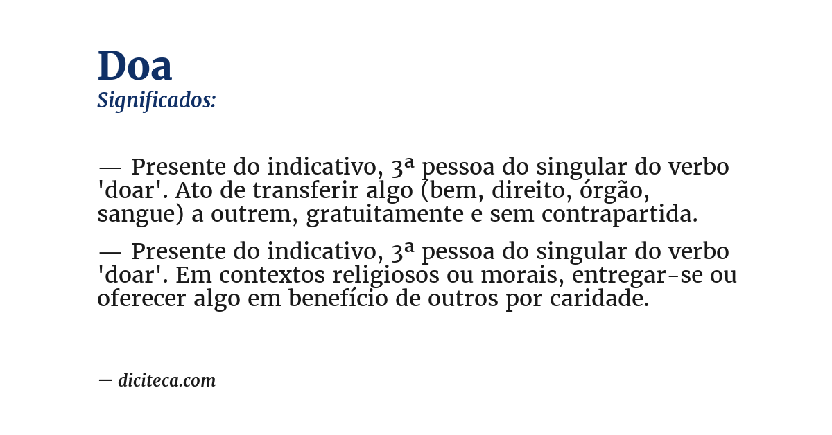 Significado de doa