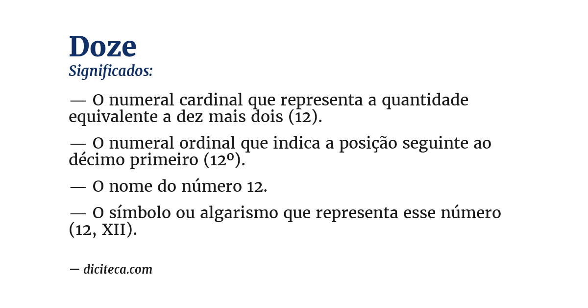 Significado de doze