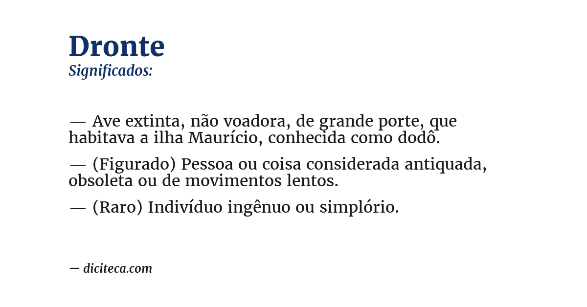 Significado de dronte