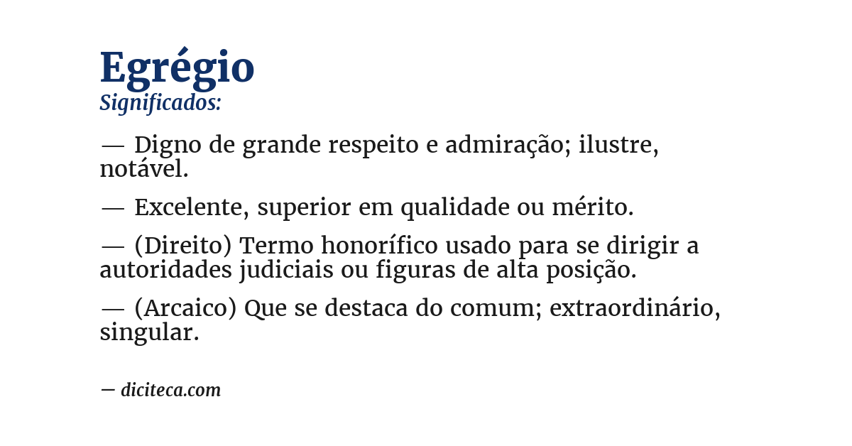 Significado de egrégio