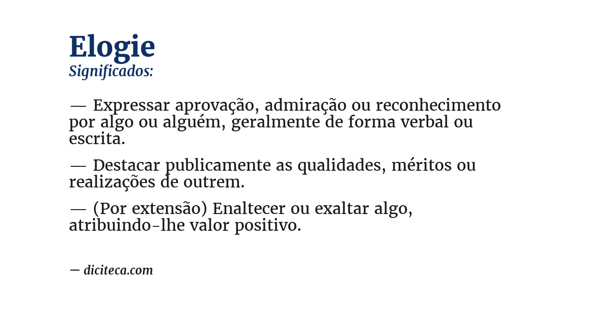 Significado de elogie