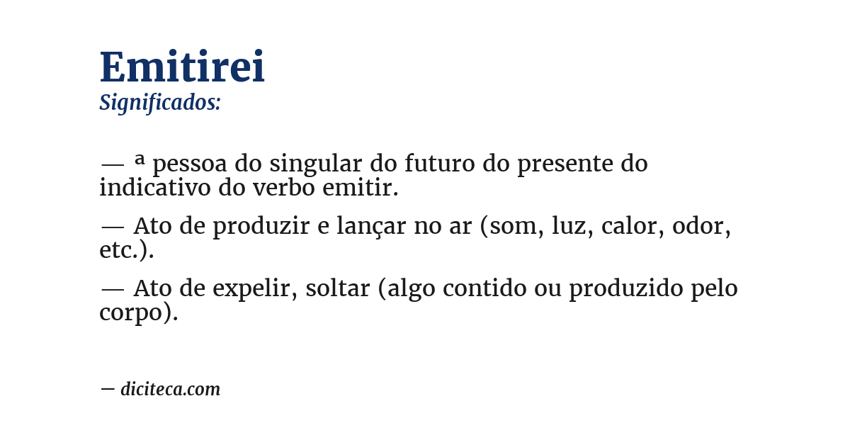 Significado de emitirei