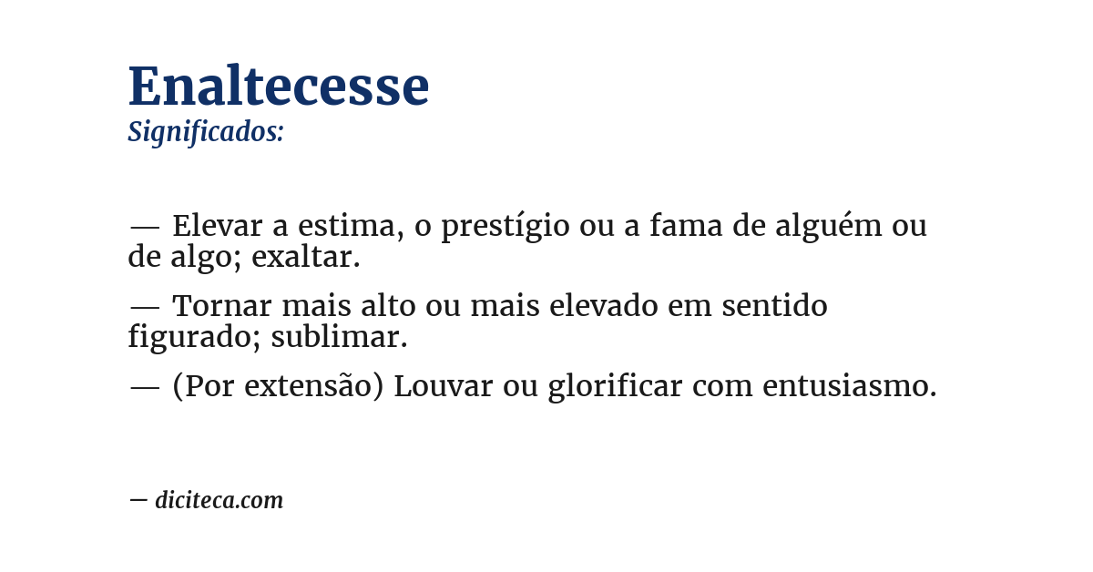 Significado de enaltecesse