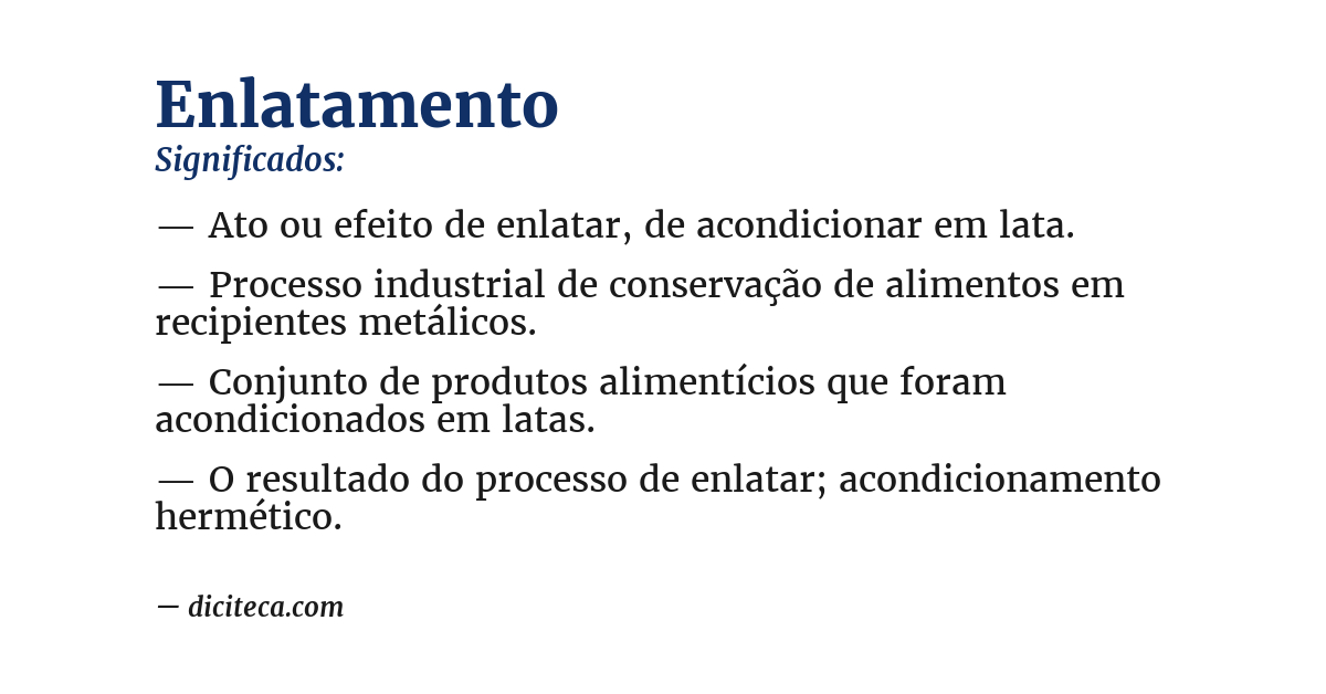 Significado de enlatamento