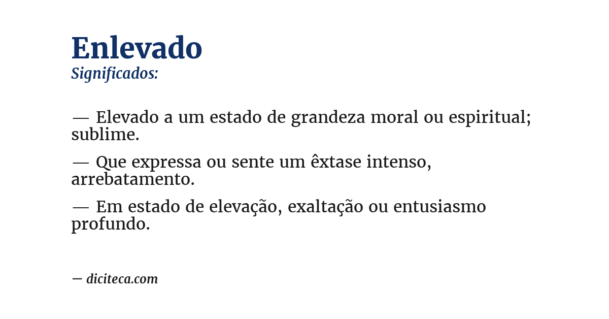 Significado de enlevado