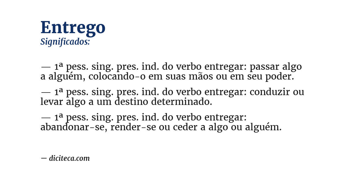 Significado de entrego