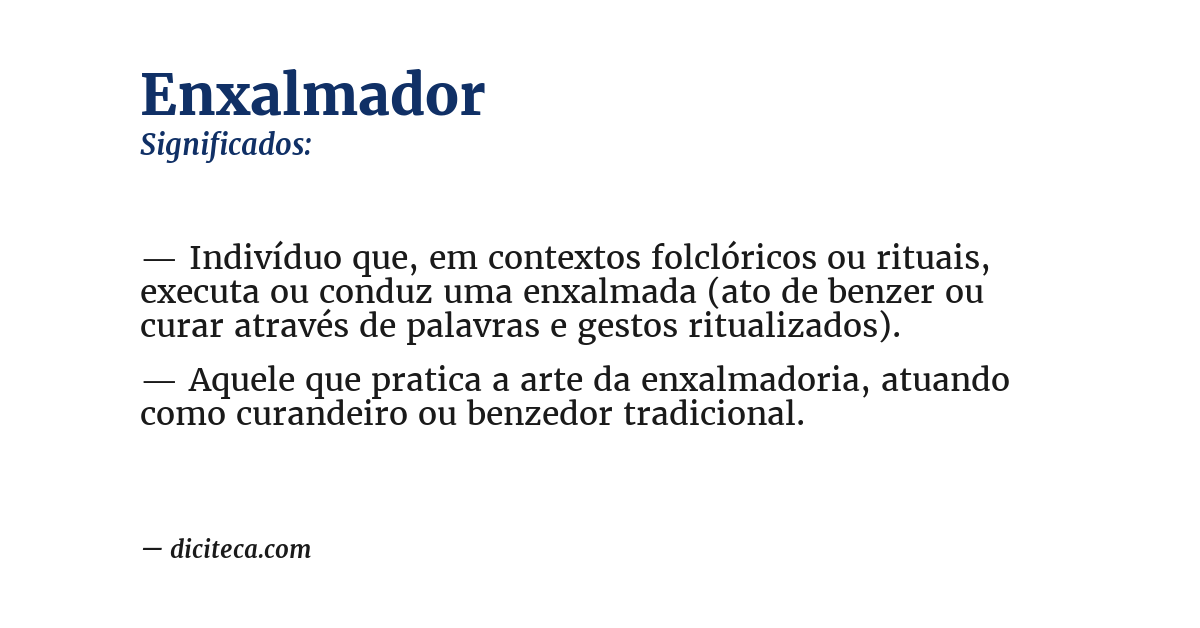 Significado de enxalmador