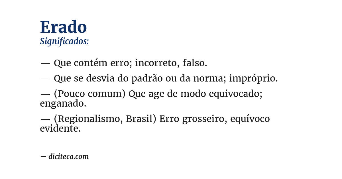 Significado de erado