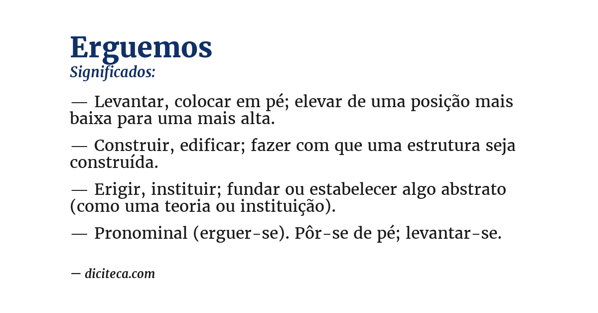 Significado de erguemos